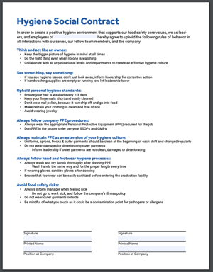 food safety culture plan