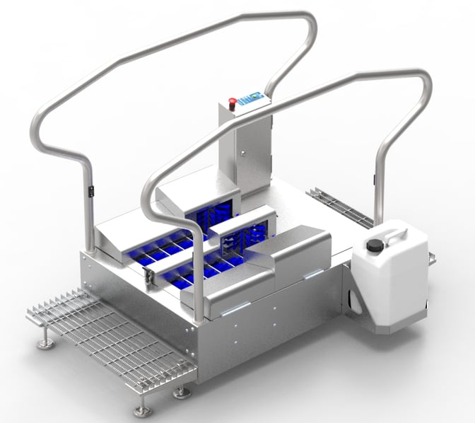 Automated Footwear Sanitizing and Boot Scrubbing Technology