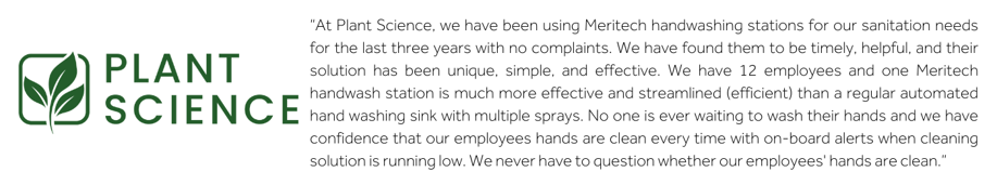 Nutraceutical Company Review of Automatic Handwashing by Meritech Customer Testimonial Nutraceutical Plant Science Vitamins Supplements