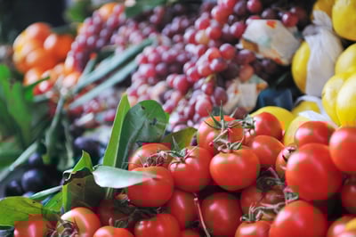fresh healthy organic food  fruits and vegetables at market made with meritech automated handwashing and footwear equipment